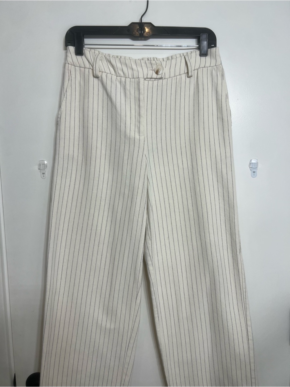 Jason Wu Women’s Cream Pinstripe Wide-Leg Trousers- Size 4